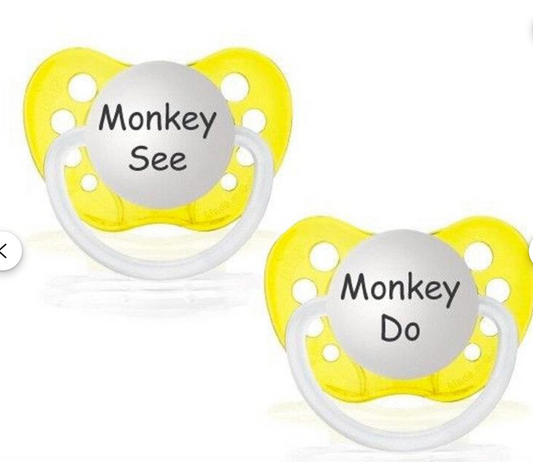 Monkey See/Do Pacifier Set