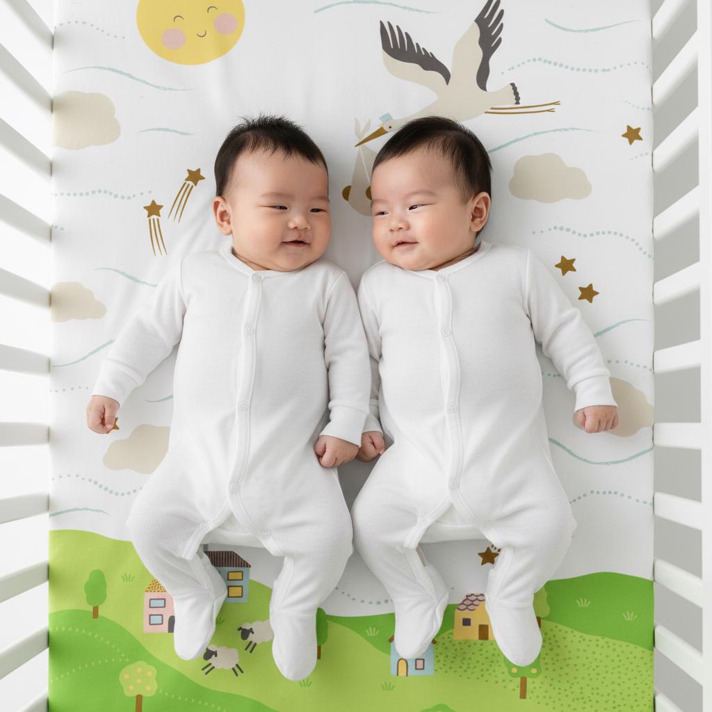 Fitted Crib Sheet: Double Blessings