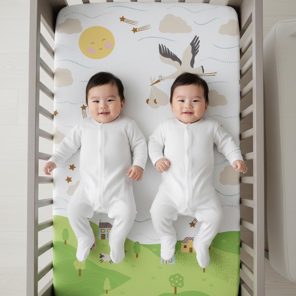 Fitted Crib Sheet: Double Blessings