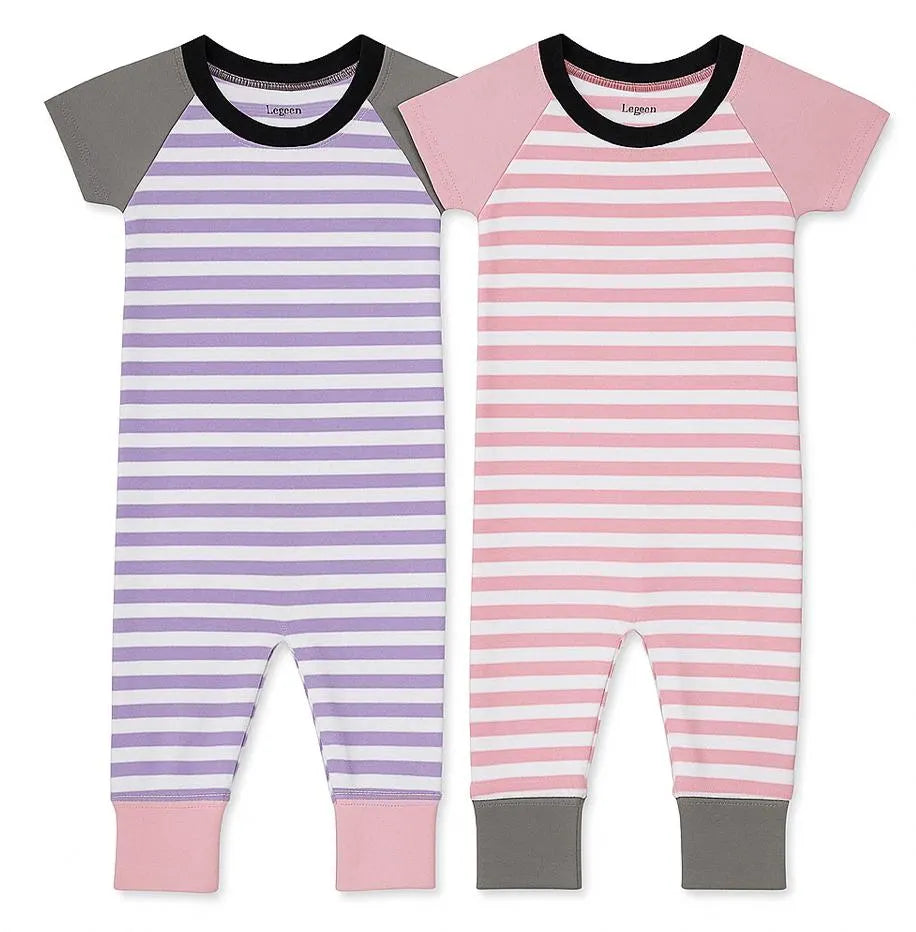 Twin Striped Outfits - Pink & Purple