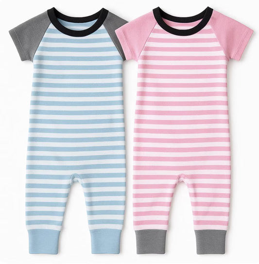 Twin Striped Outfits - Pink & Blue