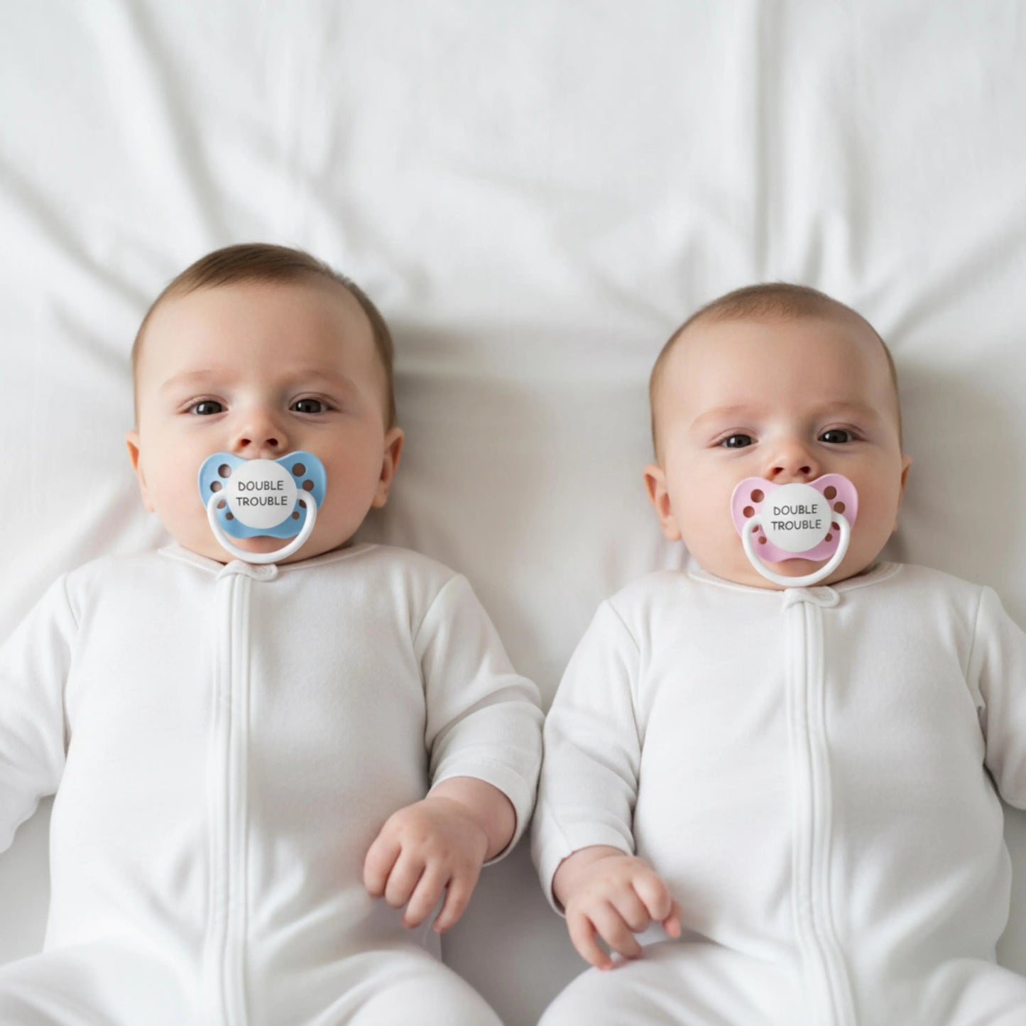 Pacifier Set: Double Trouble (Pink& Blue)