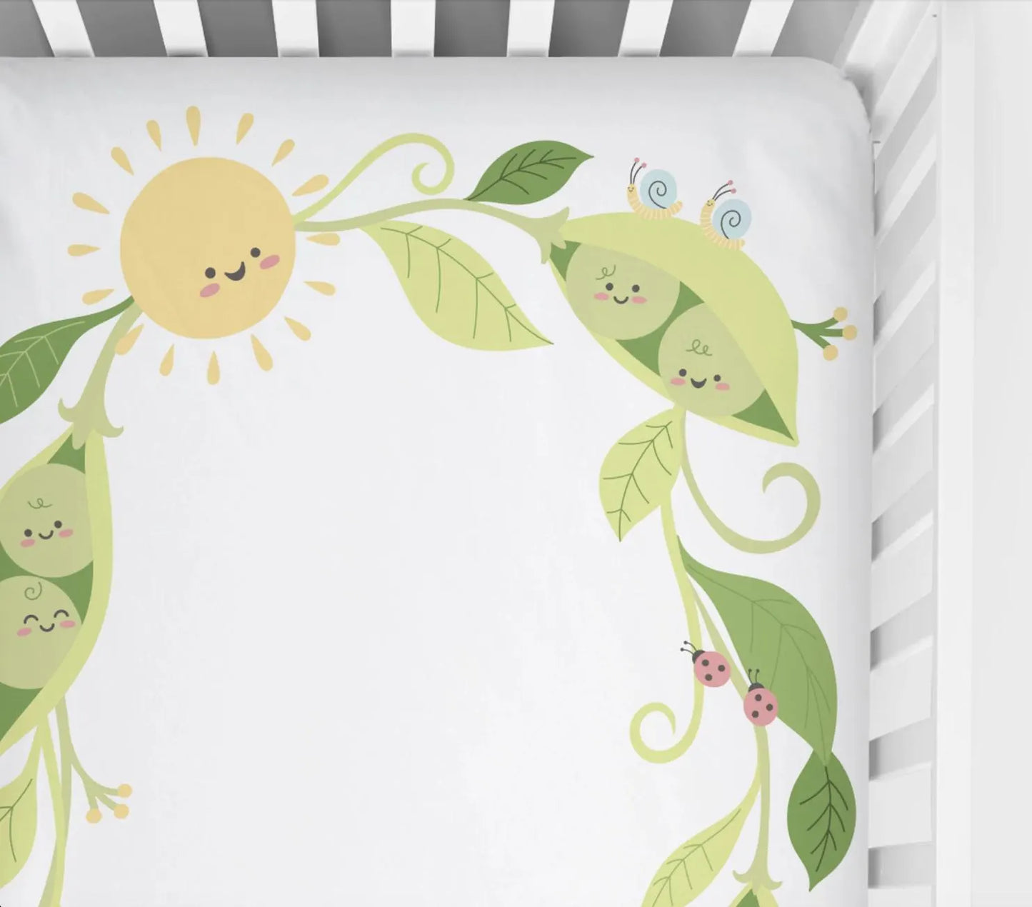 Fitted Crib Sheet: Two Peas in a Pod