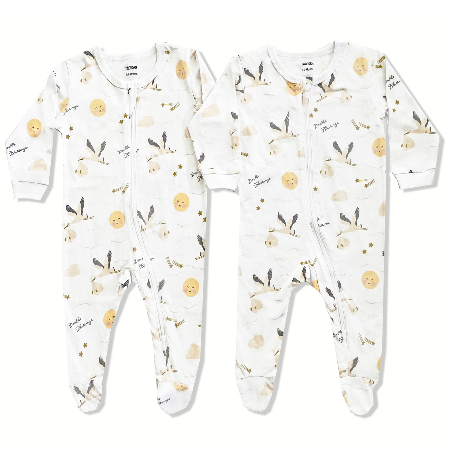 Twin Footies Set: Double Blessings