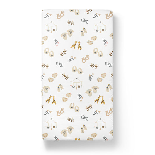 Fitted Crib Sheet: Twin Things