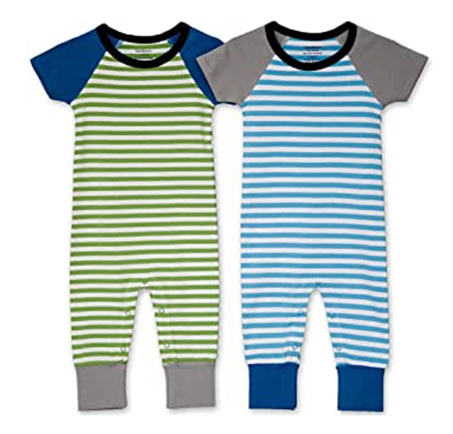 Twin Striped Outfits - Blue & Green