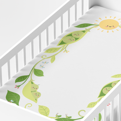 Fitted Crib Sheet: Two Peas in a Pod