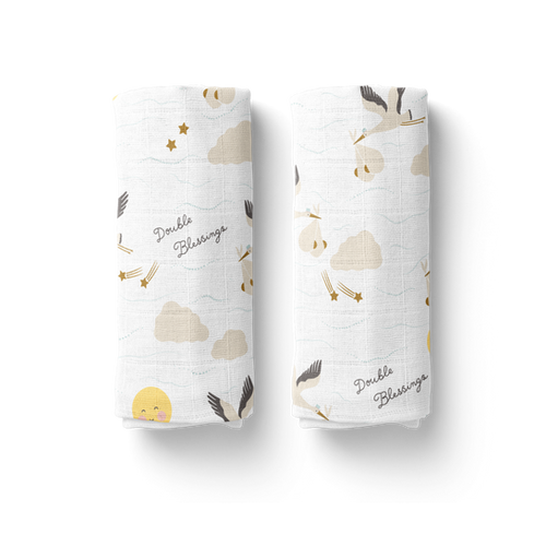 Swaddle Blanket Set: Double Blessings