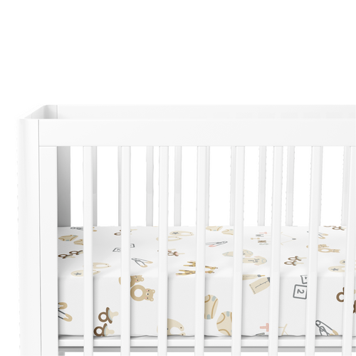 Fitted Crib Sheet: Twin Things