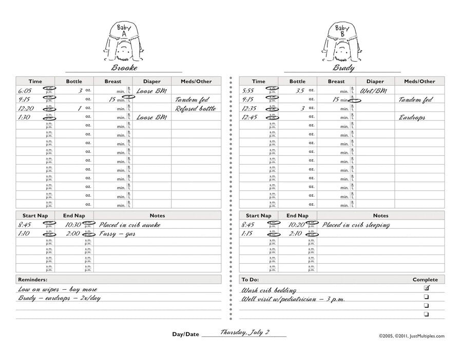 Twins Book - Double Time Schedule Book