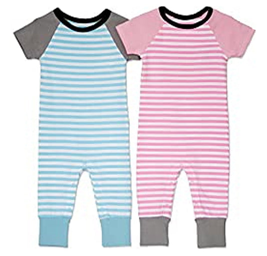 Twin Striped Outfits - Pink & Blue